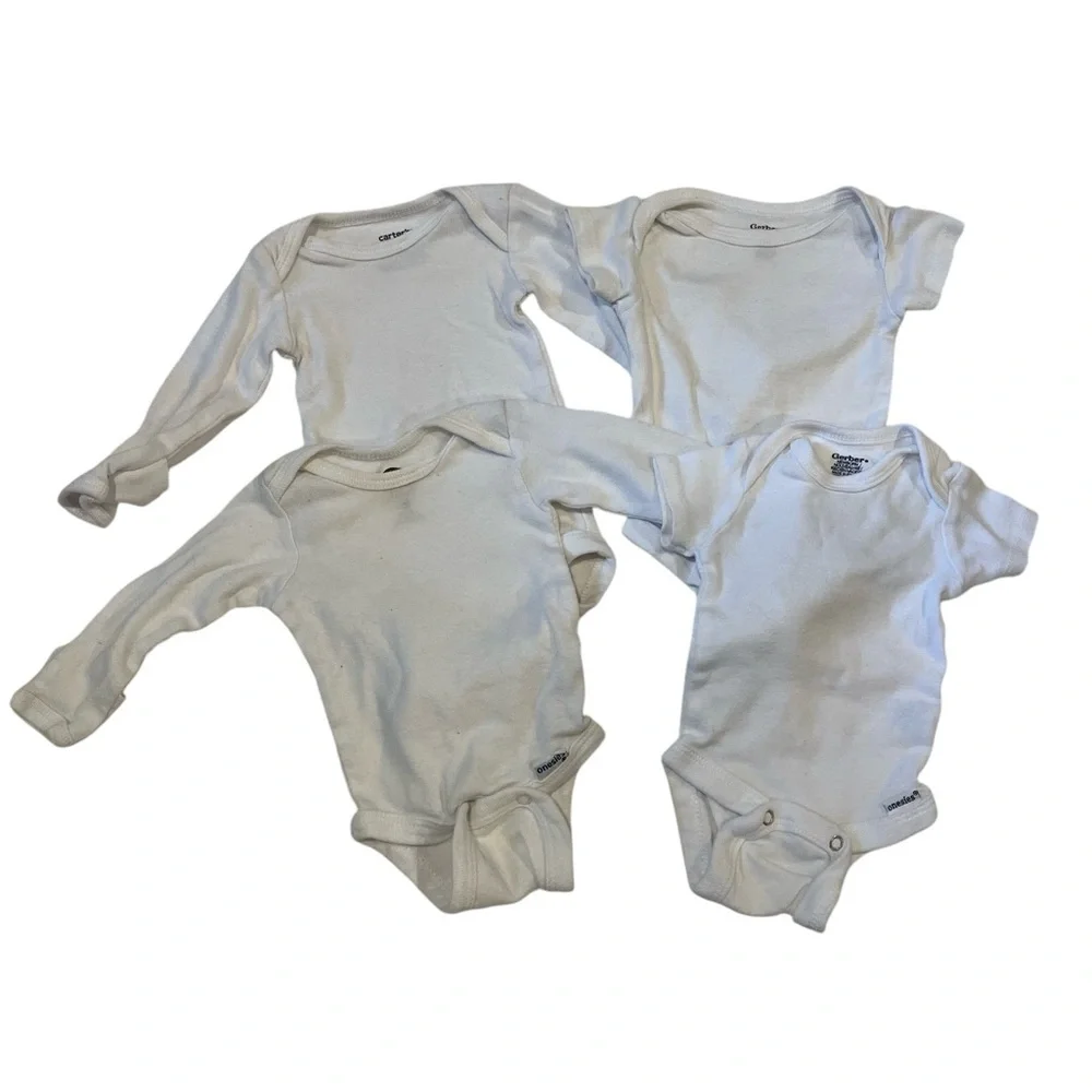 Assorted White Newborn Onesies
